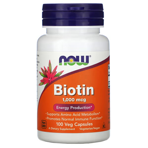 NOW Biotine 1000 mcg – 100 Plantaardige Capsules NOW Foods