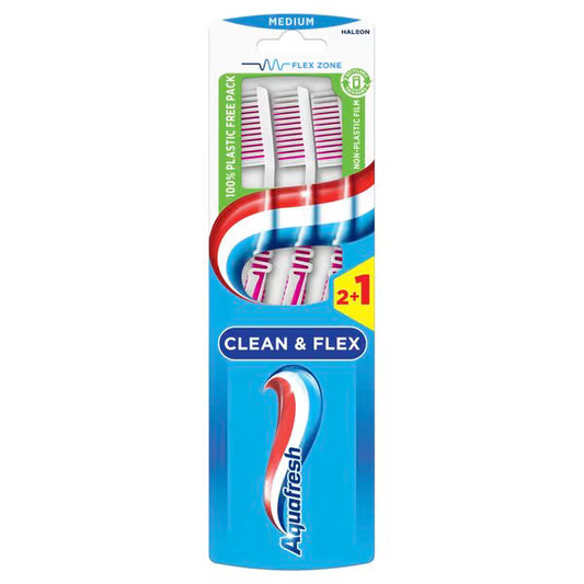 Aquafresh Tandenborstel – Clean & Flex Medium 3 Stuks
