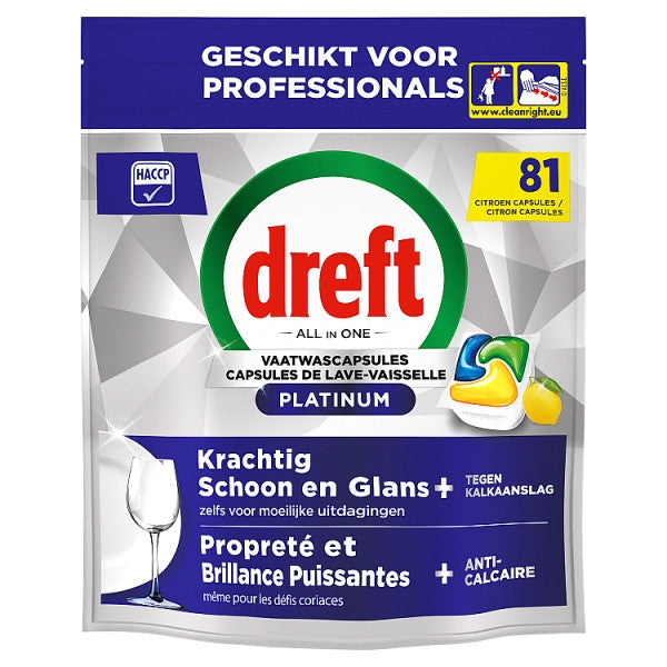 Dreft Vaatwastabs – All in One Platinum Citroen 81 stuks