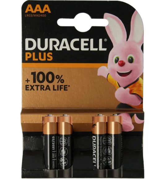 Duracell Batterij AAA Plus – Per 4 Verpakt Duracell