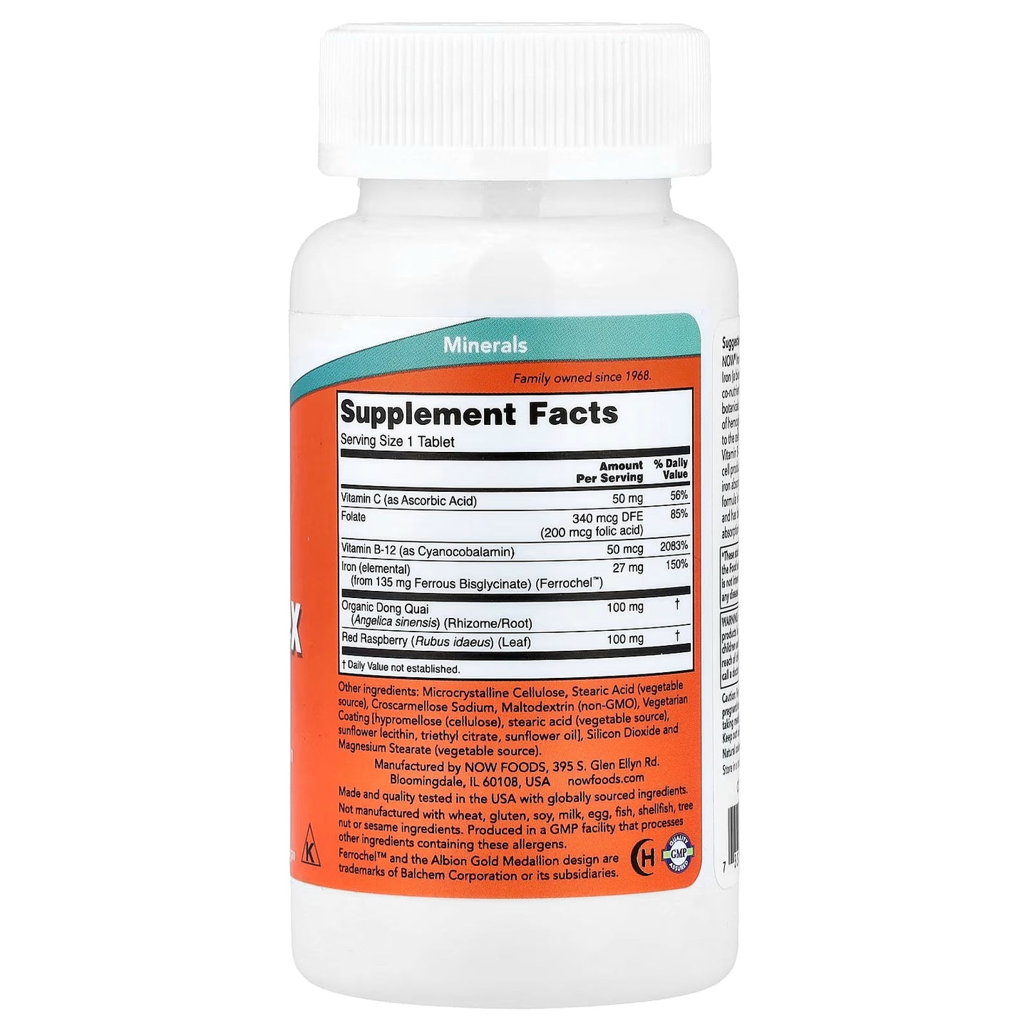 Now Iron (Ijzer) Complex - 100 tabletten NOW Foods