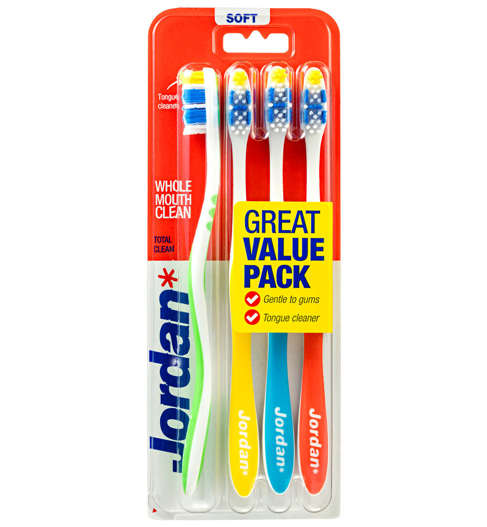 Jordan Tandenborstel – Total Clean Soft 4-pack Jordan