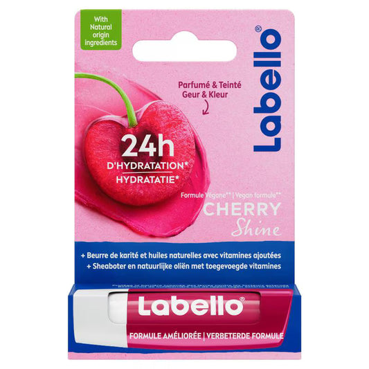 Labello Cherry Shine Lippenbalsem 24u Hydratatie Labello