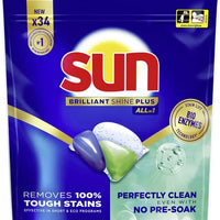 Sun Vaatwastabletten – Brilliant Shine + All-in-1 – 34 stuks Sun