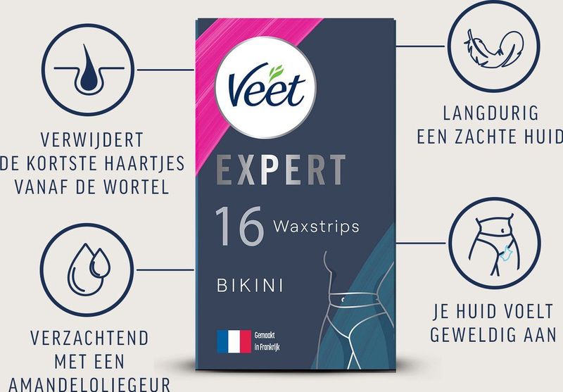 Veet Koude Ontharingsstrips – Sensitive Bikini 16 stuks Veet