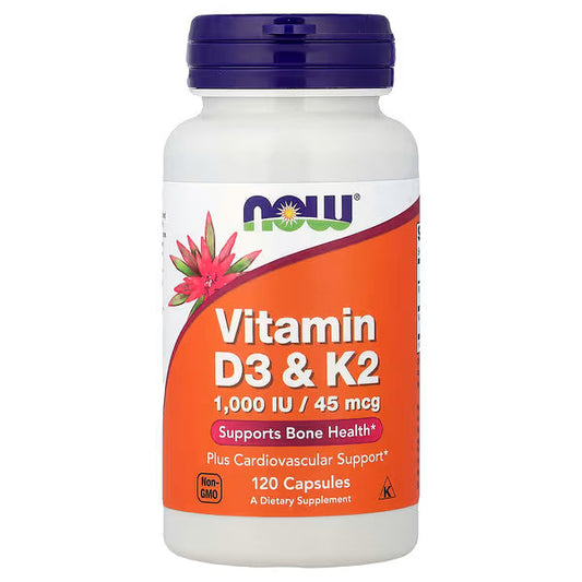 Now Vitamin D-3 & K-2 - 120 capsules NOW Foods