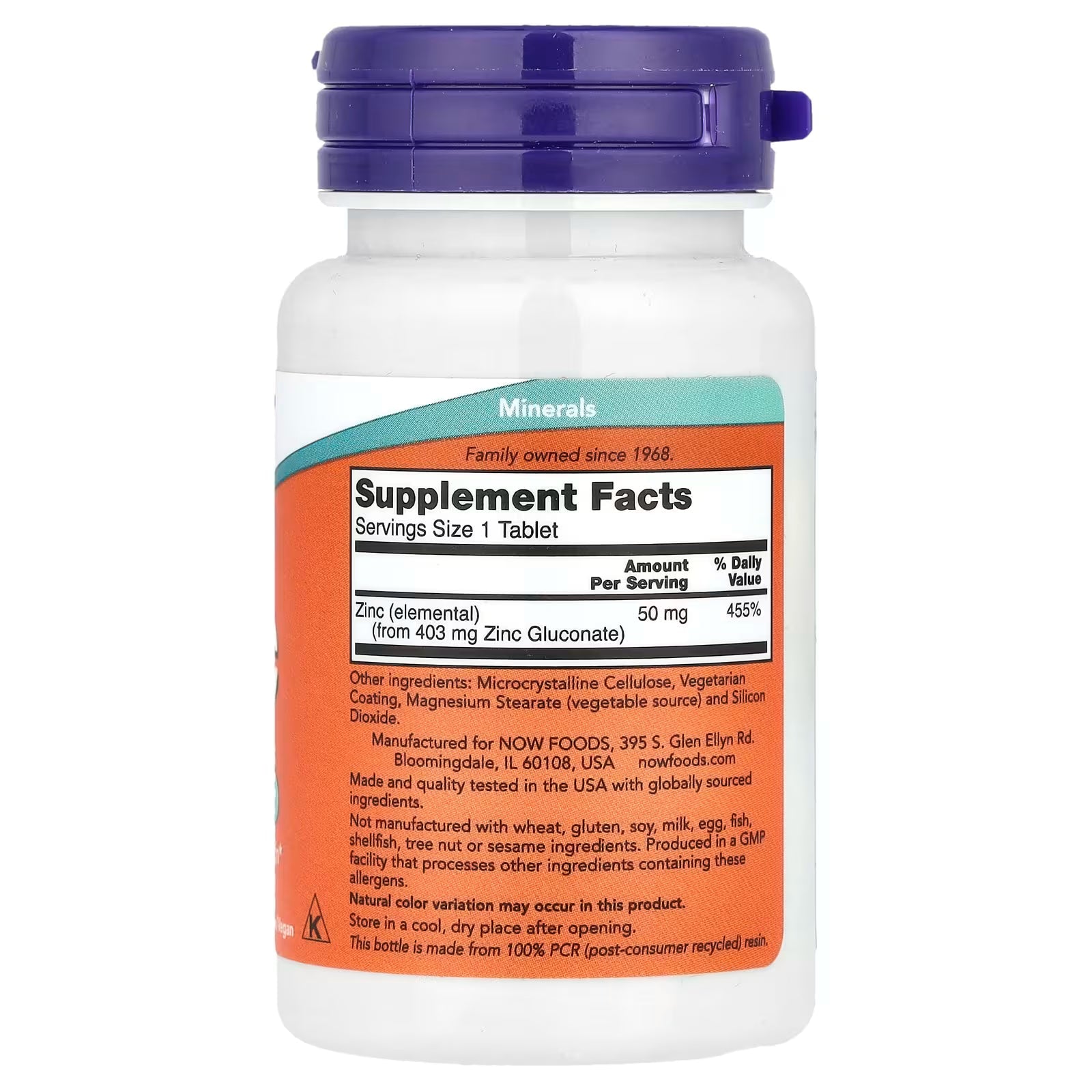 Now Zink - 50mg - 100 tabletten NOW Foods