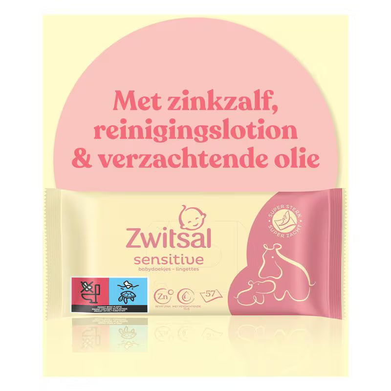 Zwitsal Billendoekjes – Box sensitive 15 packs x 57 stuks Zwitsal